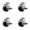Service Caster 4 Inch Glass Filled Nylon Swivel Caster Set with Roller Bearings and Brakes SCC SCC-20S420-GFNR-TLB-4 - alternate 1